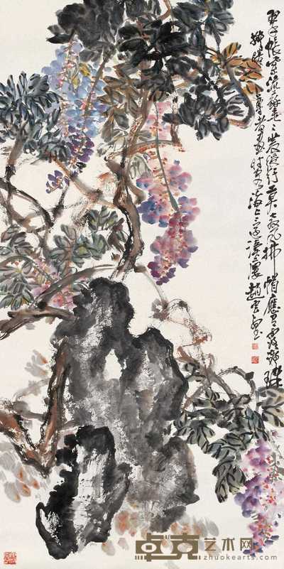 赵云壑 花卉 立轴 137×67.5cm